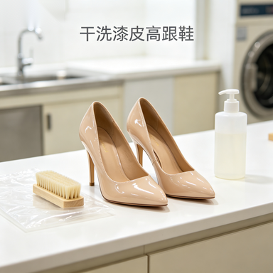 汕尾干洗漆皮高跟鞋